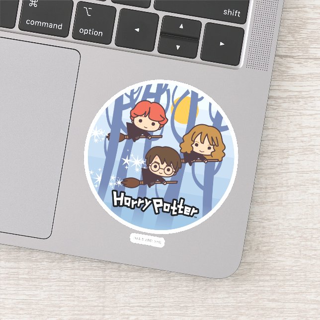 Sticker Caricature Harry, Ron, & Hermione Voler Dans Woods (Détail)