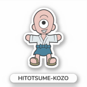 Sticker Caricature japonaise Yokai Hitotsume-kozo à un oei
