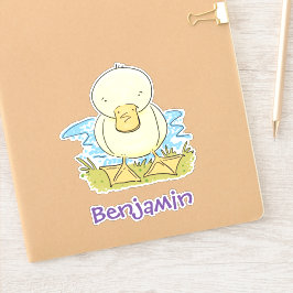 Sticker Caricature jaune mignon pour canard bébé