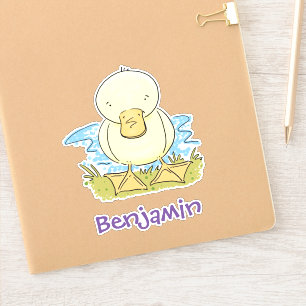 Sticker Caricature jaune mignon pour canard bébé