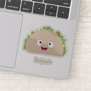 Sticker Caricature joli sourire taco dessin animé