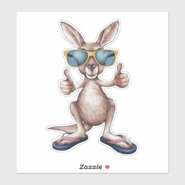 Sticker Caricature Kangaroo (Feuille)