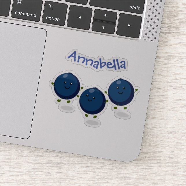 Sticker Caricature mignonne de bleuets violets (Détail)