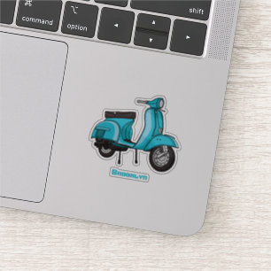 Sticker Caricature moto mopée mûre illustration