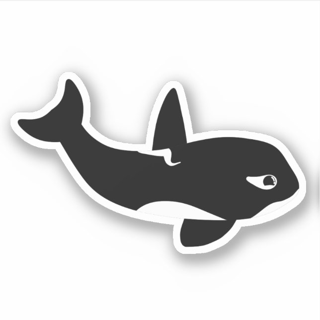 Sticker Caricature pour baleine tueuse - mignonne (Devant)