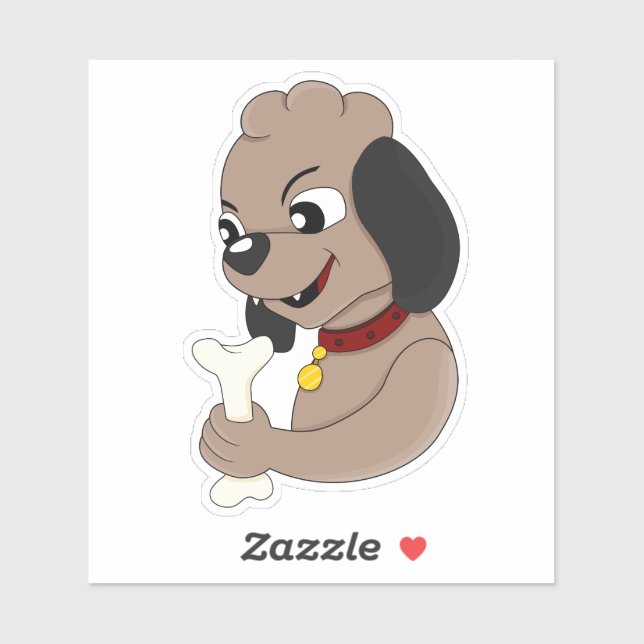 Sticker Caricature pour chien de chiot sur mesure-Coupe Vi (Feuille)