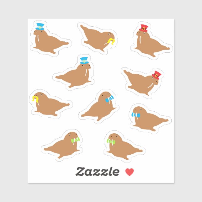 Sticker Caricature Walrus (Feuille)