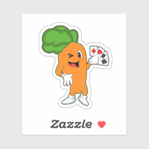 Sticker Carotte au Poker avec cartes de Poker
