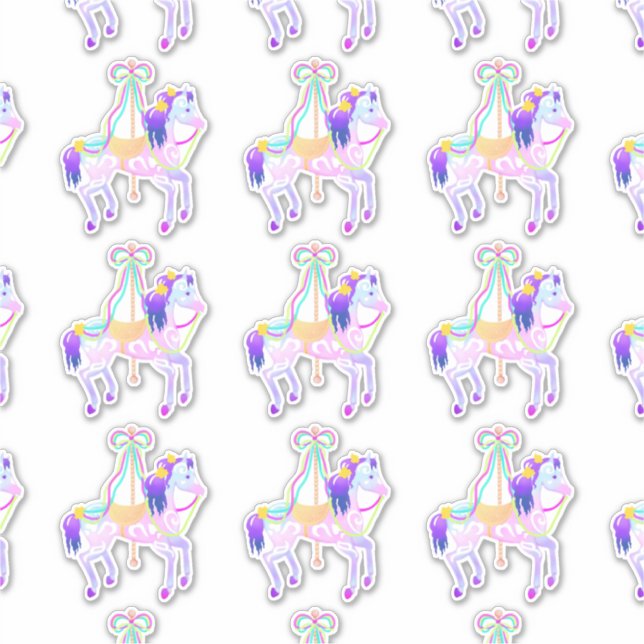 Sticker Carousel Horse (feuille) (Devant)