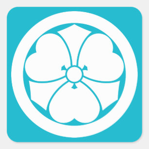 STICKER CARRÉ 丸に剣酢漿草