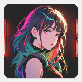Sticker Carré 煌霞の少女【Radiant Haze Girl】セラミックタイル