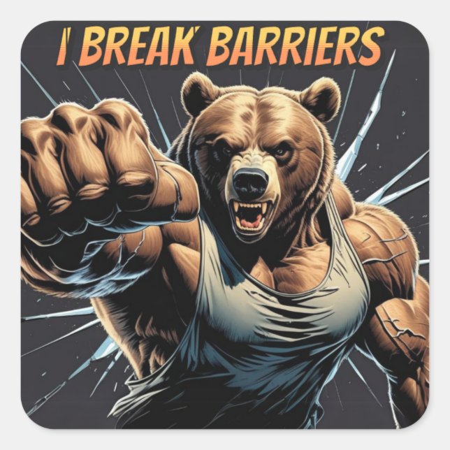 Sticker Carré 0so musculoso – Golpea tus límites cada mañana (Devant)