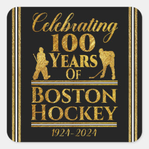 Sticker Carré 100 Ans De Hockey À Boston