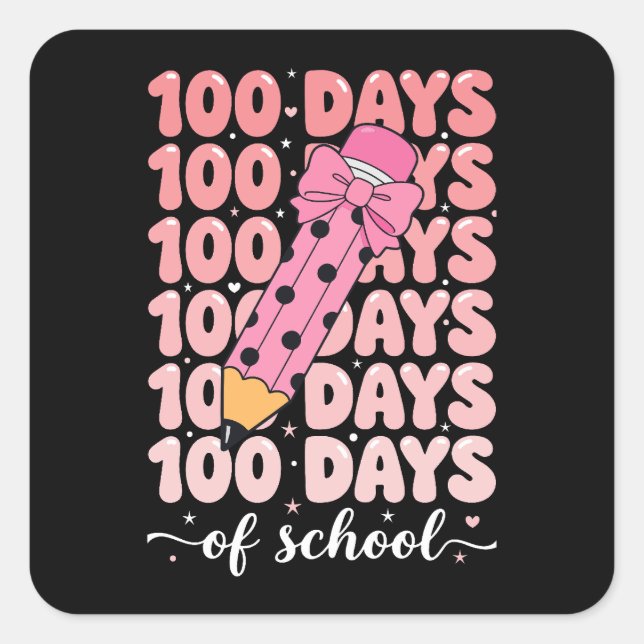 Sticker Carré 100 days of school celebration (Devant)