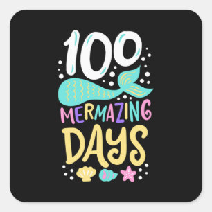 Sticker Carré 100e jour d'école 100 jours 28