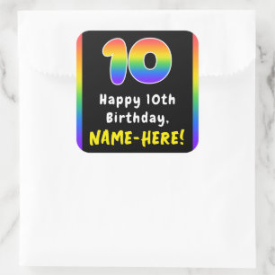 Sticker Carré 10e anniversaire : Rainbow Spectrum # 10, Nom pers