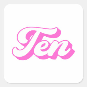 Sticker Carré 10e anniversaire Retro Girl