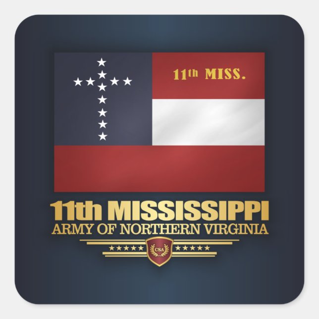 Sticker Carré 11e infanterie du Mississippi (Devant)