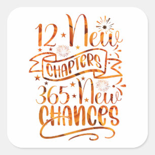 Sticker Carré 12 Nouveaux chapitres 265 Nouvelles chances Nouvel
