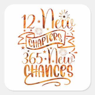 Sticker Carré 12 Nouveaux chapitres 265 Nouvelles chances Nouvel