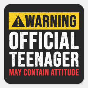 Sticker Carré 13e anniversaire Adolescent officiel