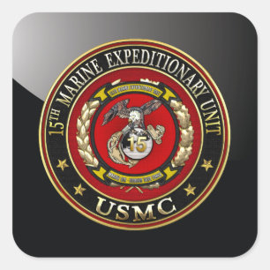 Sticker Carré 15e unité expéditionnaire maritime (15e UEM) [3D]