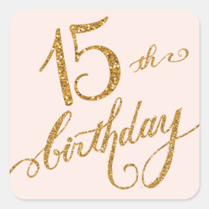 Sticker Carré 15ème, quinzième fête d'anniversaire de mis Qui