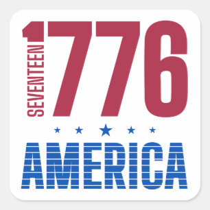 Sticker Carré 1776 Amérique 250 ans de liberté historique