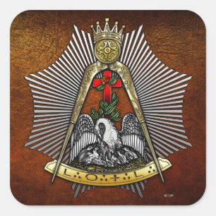 Sticker Carré 18ème Degré : Chevalier du rose Croix