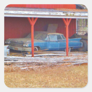 Sticker Carré 1960 BLUE SADAND DEVILLE Antique voiture