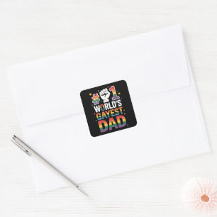 Sticker Carré #1 Papa gay le plus gay du monde Fête des pères dr