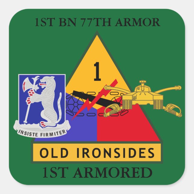 STICKER CARRÉ 1ER BATAILLE 77E ARMÉE 1ER BÂTIMENTS ARMOIRES (Devant)