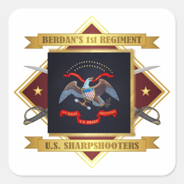 Sticker Carré 1er Sharpshooter américain (Devant)