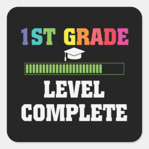 Sticker Carré 1ère année Niveau Complet Enfants Graduation