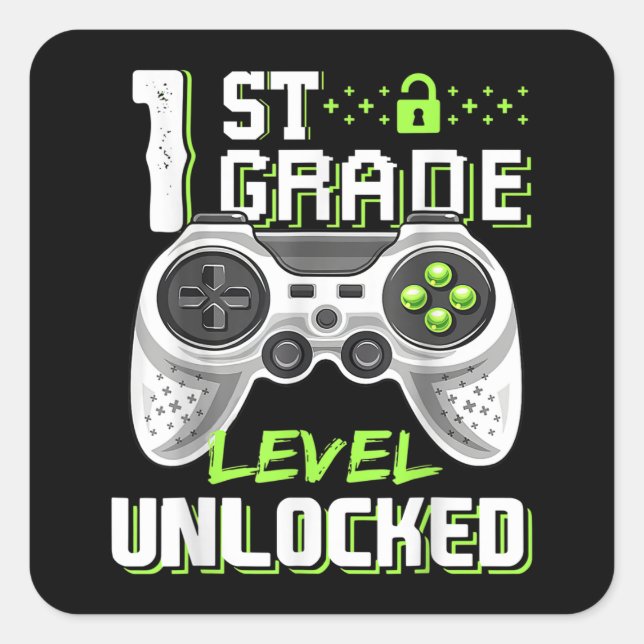 Sticker Carré 1ère classe Jeu déverrouillé Premier jour de l'éco (Devant)