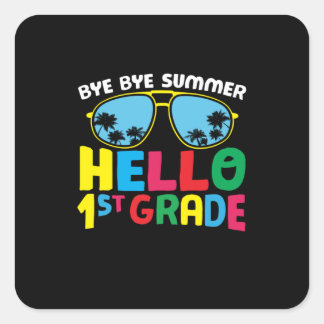 Sticker Carré 1st Grade Teacher Hello