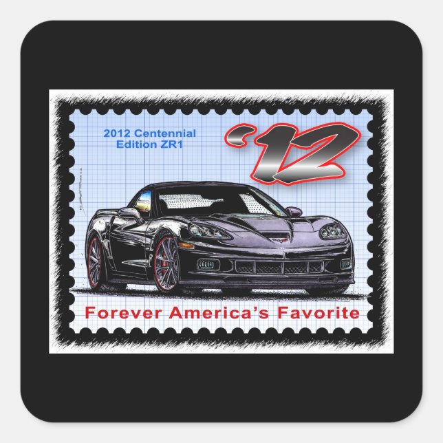 Sticker Carré 2012 Z06 Centennial Edition Corvette (Devant)
