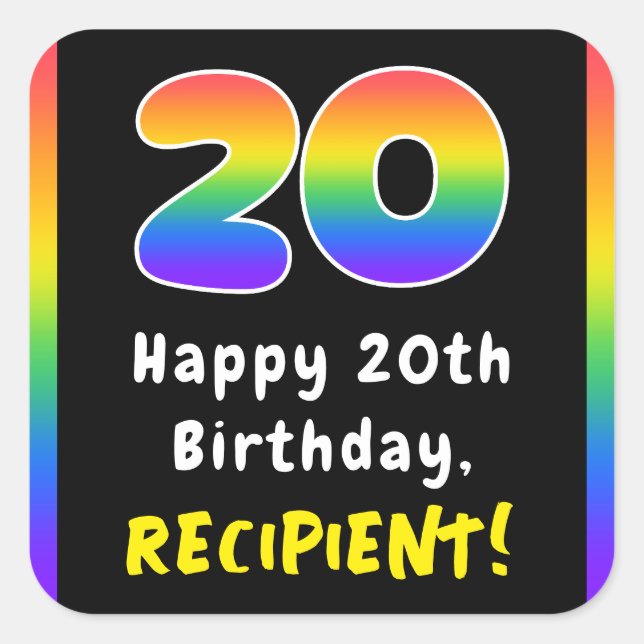 Sticker Carré 20e anniversaire : Rainbow Spectrum # 20, Nom pers (Devant)