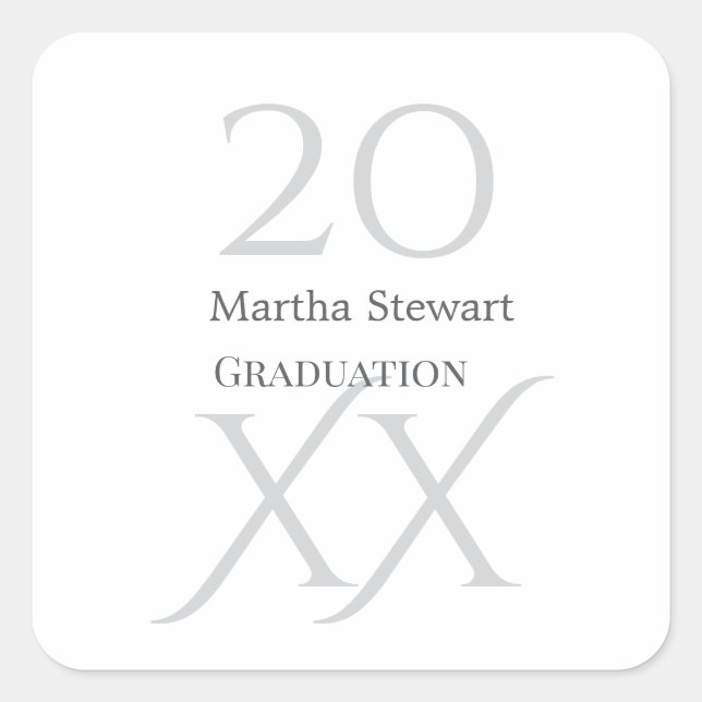 Sticker Carré 20XX bold le graduation name congrats school year  (Devant)