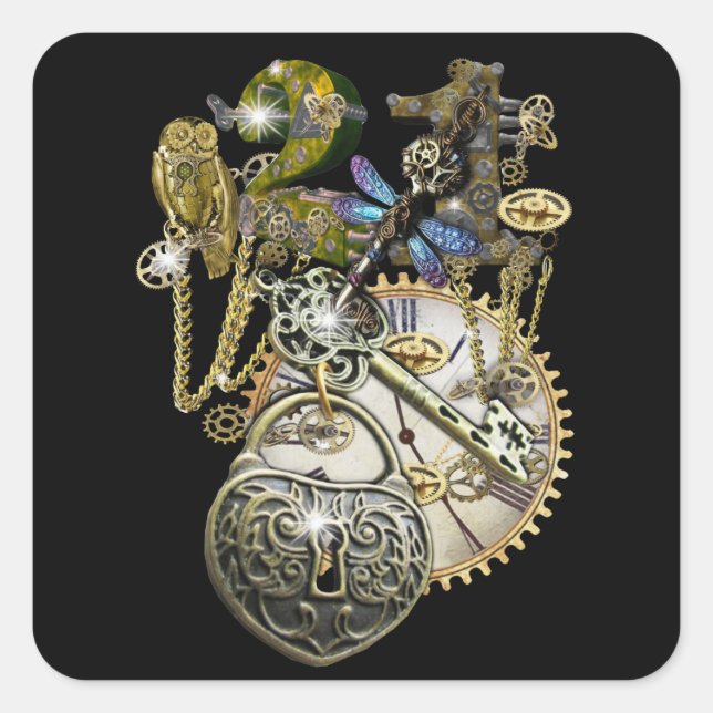 Sticker Carré 21e anniversaire de Steampunk (Devant)
