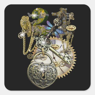 Sticker Carré 21e anniversaire de Steampunk