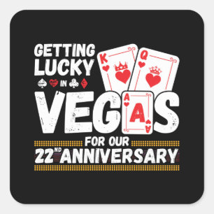Sticker Carré 22nd Wedding Anniversary - Couples Las Vegas Trip