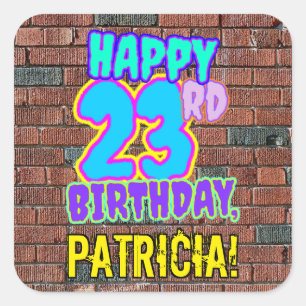 Sticker Carré 23e anniversaire - Amusant, Graffiti urbain inspir