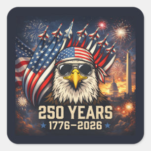 Sticker Carré 250 Ans de Liberté Américaine