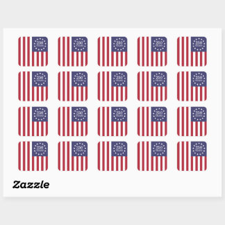Sticker Carré 250e anniversaire d'Amérique Patriotique USA Indép