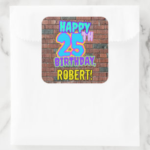 Sticker Carré 25e anniversaire - Amusant, Graffiti urbain inspir