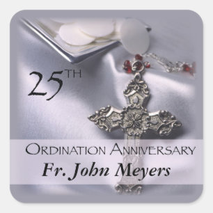 Sticker Carré 25e anniversaire de l'ordination Cross Host