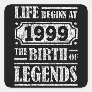 Sticker Carré 26 ans Anniversaire Epic Légende 26e anniversaire