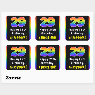 Sticker Carré 29e anniversaire : Rainbow Spectrum # 29, Nom pers