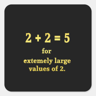 Sticker Carré 2 + 2 = 5 Drôle de plaisanterie mathématique